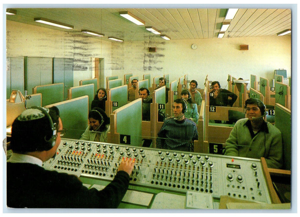 c1960's Audio Visual Language Laboratory Bar Ilan University Israel Postcard
