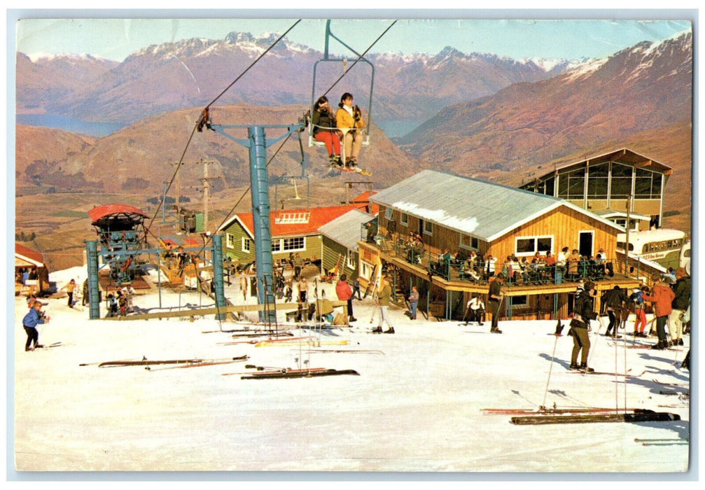 1973 Ski-Fields at Coronet Peak Queenstown New Zealand Posted Postcard