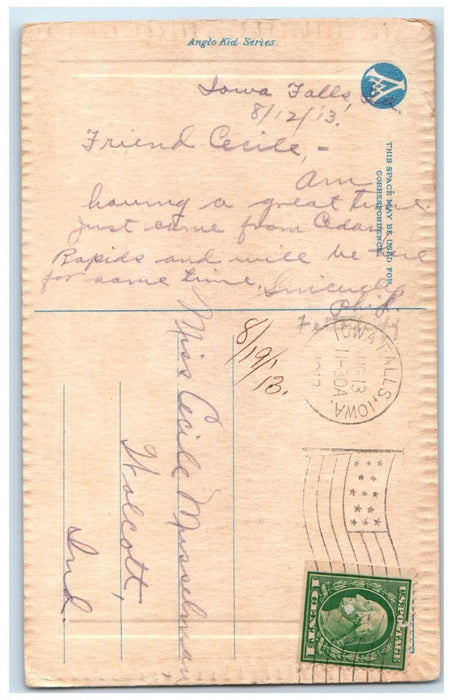 1912 Children Acting An Old Say Ain't I Jest Der Kid Iowa Falls Iowa IA Postcard