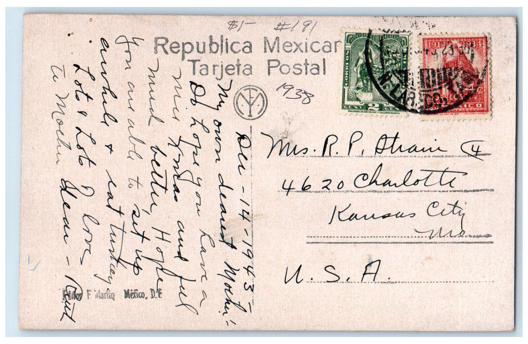 1943 Side Altars in Santo Domingo Church Oaxaca Mexico Vintage Postcard