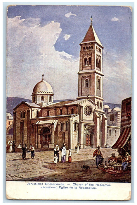 c1910 Church of the Redeemer Jerusalem Israel Antique Unposted Postcard