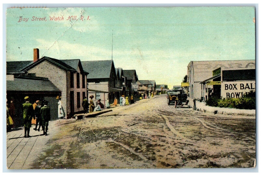 1910 Bay Street View, Watch Hill, Rhode Island RI Posted Postcard