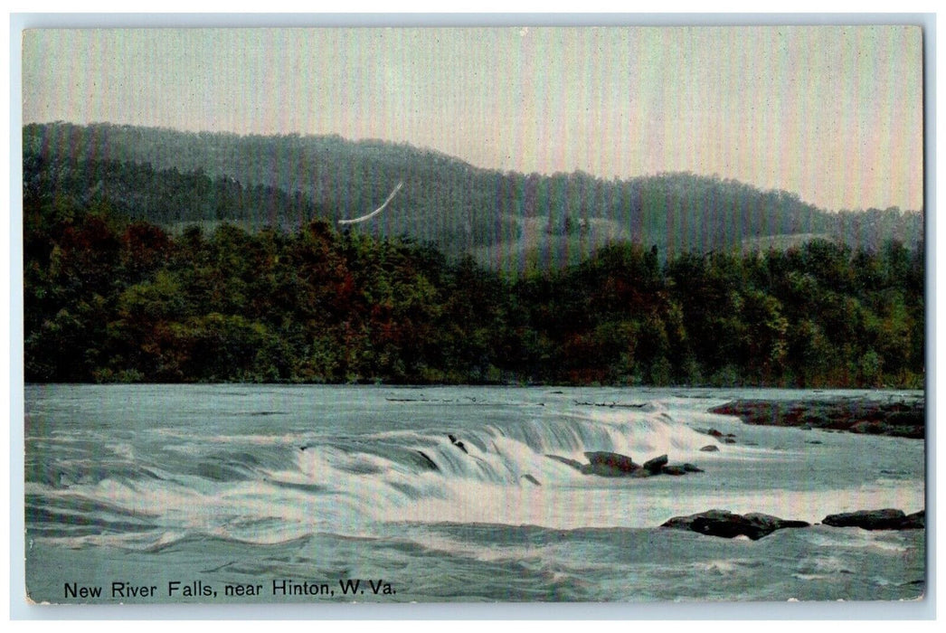 c1910's New River Falls Near Hinton West Virginia WV Posted Antique Postcard