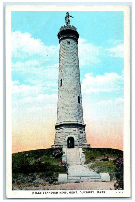 c1920 Miles Standish Monument Exterior Duxbury Massachusetts MA Vintage Postcard