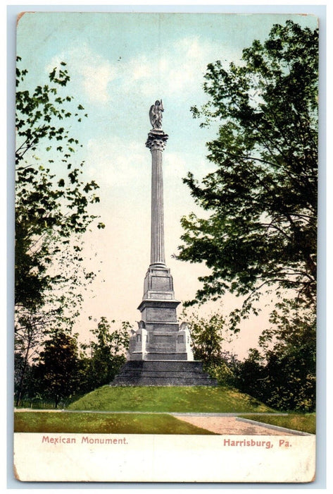 c1905 Mexican Monument Statue Harrisburg Pennsylvania Vintage Antique Postcard