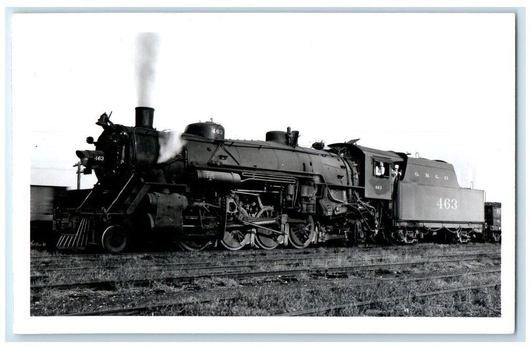1961 GM&O Gulf Mobile & Ohio Train Engline #463 Topeka KS RPPC Photo Postcard