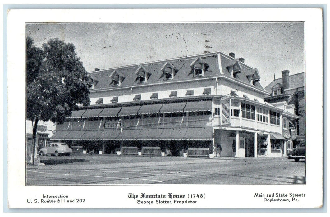 1950 Mountain House George Slotter Proprietor Doylestown Pennsylvania Postcard