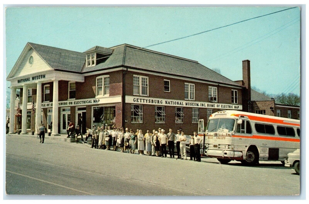 c1960 Gettysburg National Museum Home Electric Map Lincoln Pennsylvania Postcard