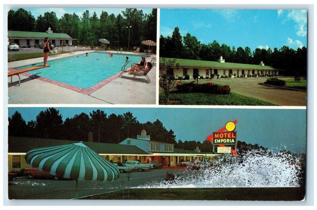 c1950's Motel Emporia Roadside And Pool Emporia Virginia VA Multiview Postcard