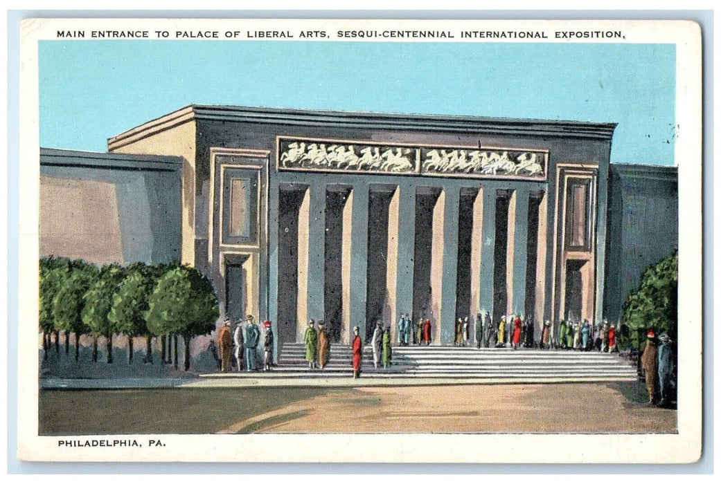 Main Entrance To Palace Of Liberal Arts Philadelphia Pennsylvania PA Postcard