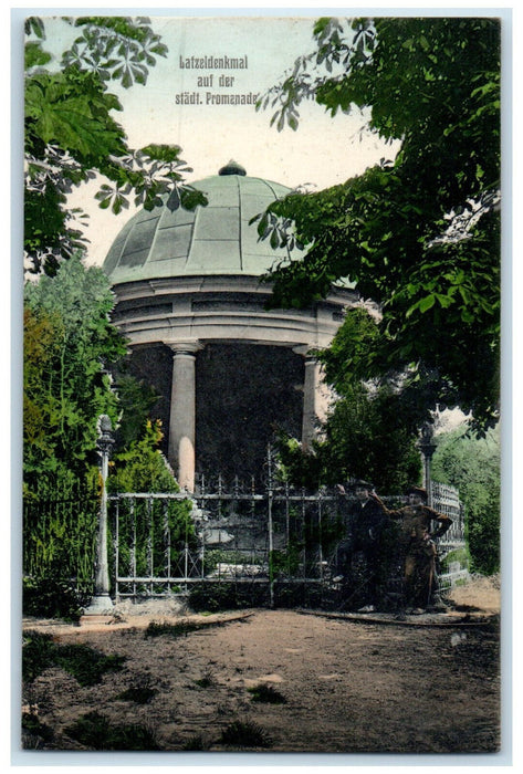 c1910 Latzel Monument on City Promenade Hungary Antique Posted Postcard