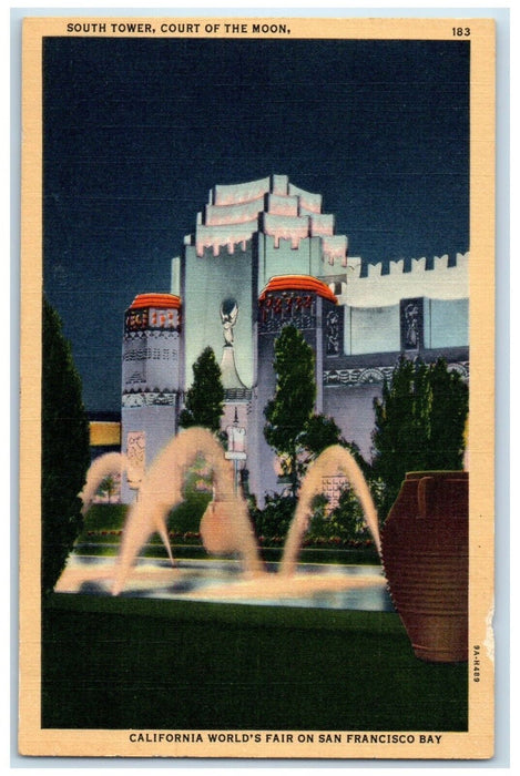South Tower Court Of The Moon California World's Fair San Francisco Bay Postcard