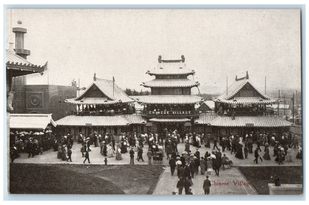 Chinese Village The Alaska Yukon Pacific Exposition Seattle 1909 Postcard