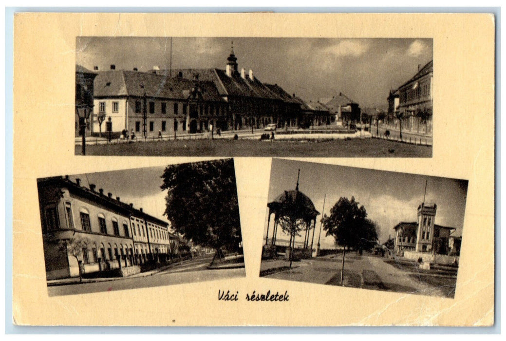c1920's View of Vaci Reszletek Hungary Multiview Posted Antique Postcard