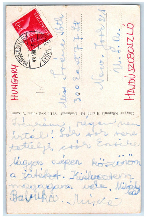 1948 Hajduszoboszlo Spa Wave Bath Hungary Multiview Posted Postcard