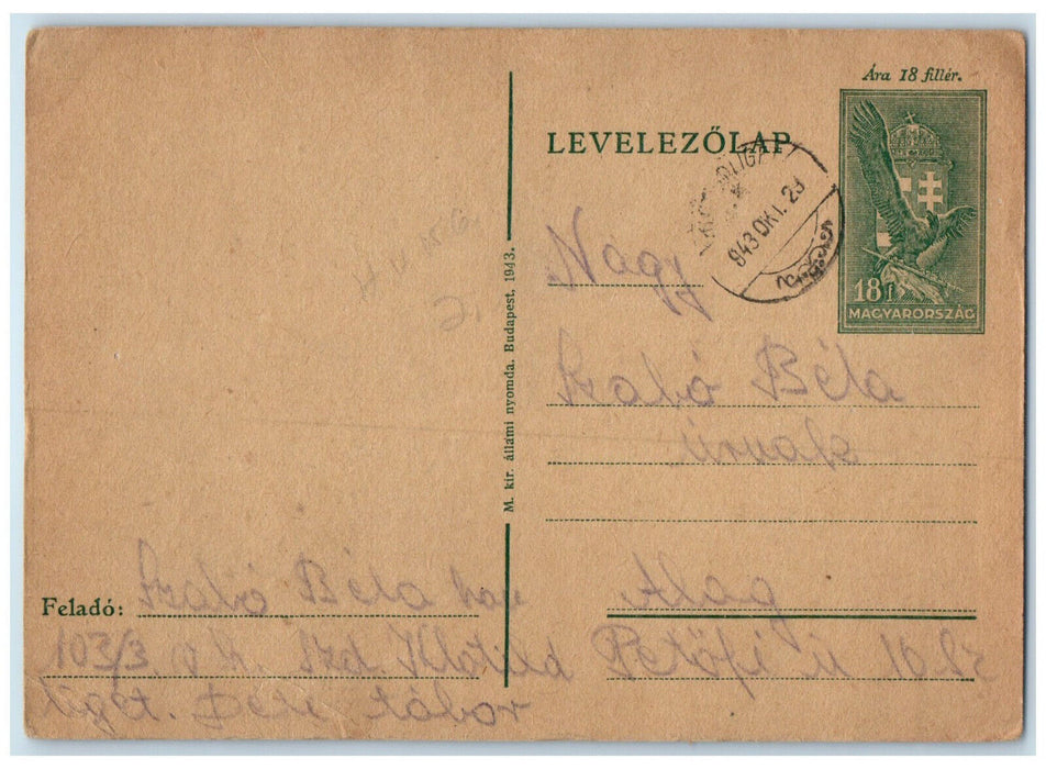 1923 Levelezolap Hungary Letter from Paolo Vintage Posted Postcard