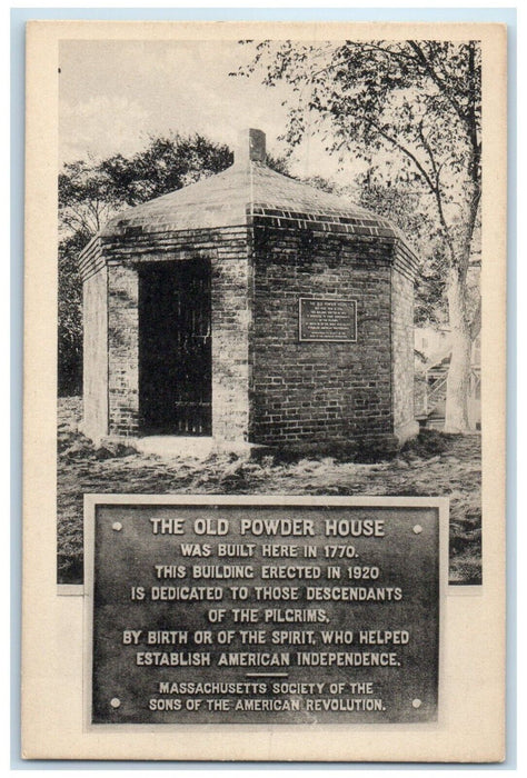 c1940 Exterior View Old Powder House Plymouth Massachusetts MA Vintage Postcard