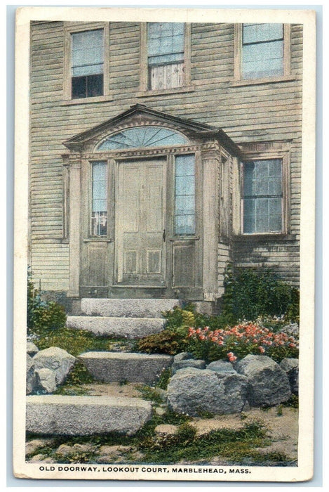 c1920 Entrance View Old Doorway Lookout Court Marblehead Massachusetts Postcard