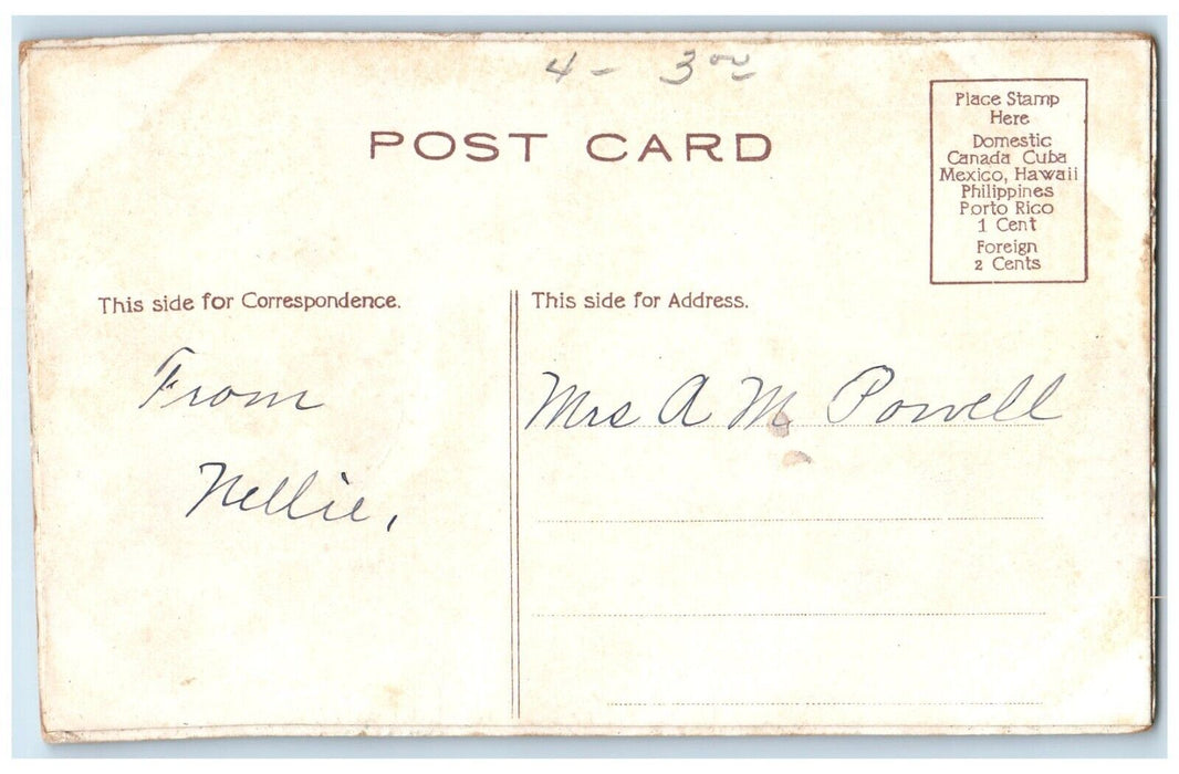 c1910's Birthday Greeting House River Boat And Flowers Airbrushed Postcard