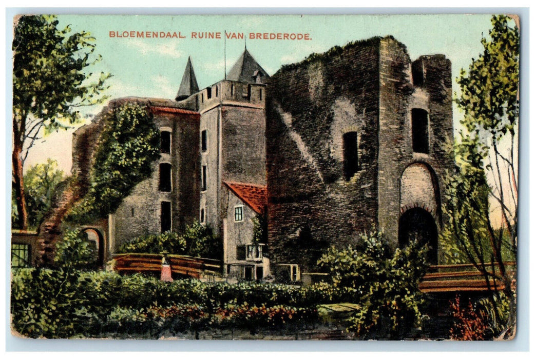 c1910 Bloemendaal Ruin Of Brederode Netherlands Posted Antique Postcard