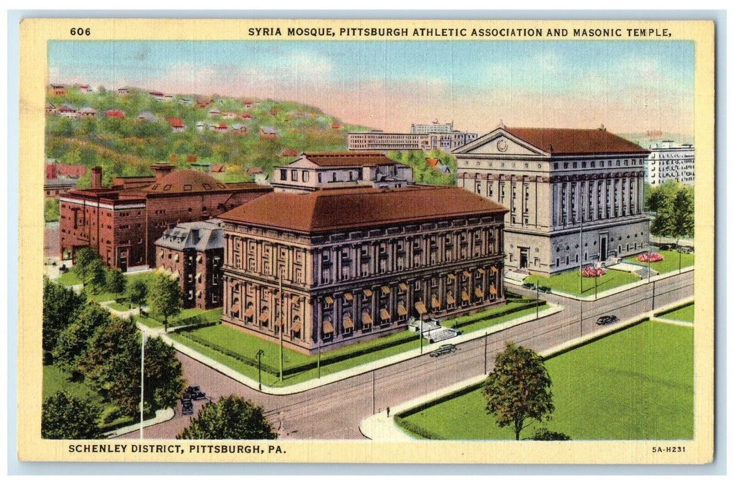 c1940 Syria Mosque Pittsburgh Athletic Association Temple Pennsylvania Postcard