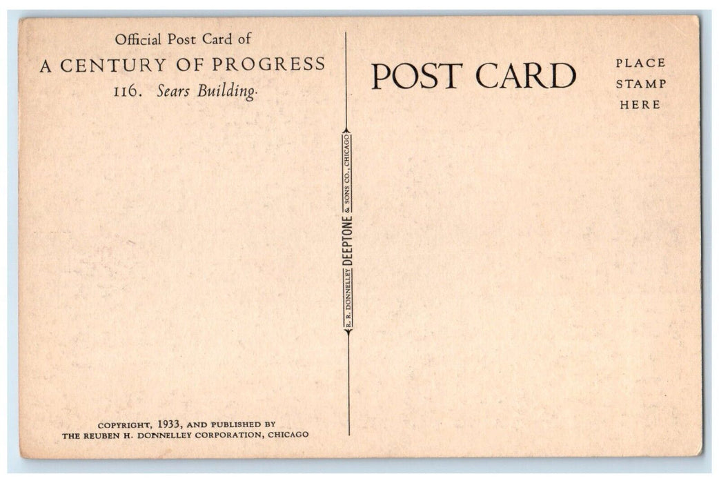 1933 Sears Roebuck Building A Century Of Progress Chicago Illinois IL Postcard