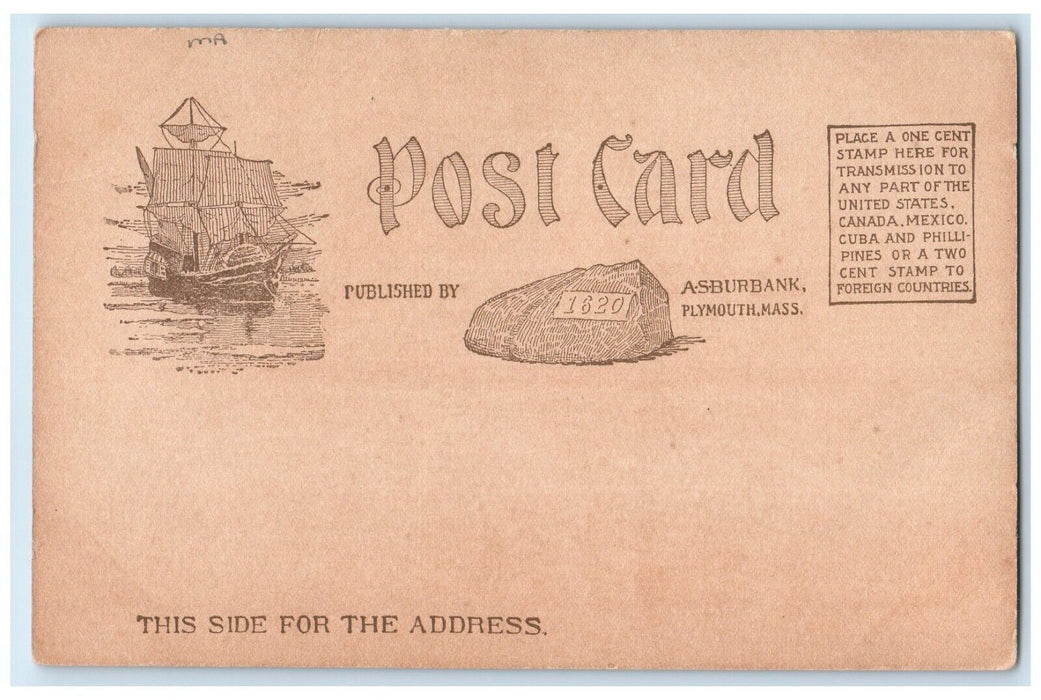 c1905 Exterior View Harlow House 1677 Pilgrim Plymouth Massachusetts MA Postcard