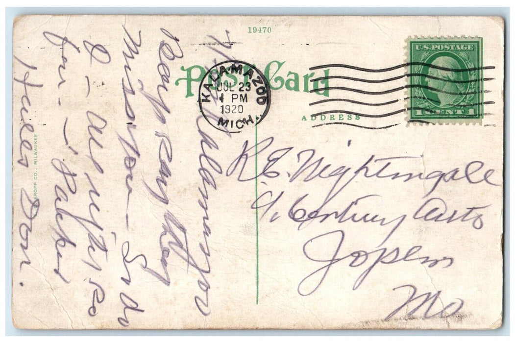 1920 Exterior Nichols Hospital Building Battle Creek Michigan MI Posted Postcard