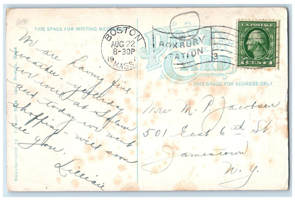 1913 City Hall Rear Kings Chapel School Street Boston Massachusetts MA Postcard