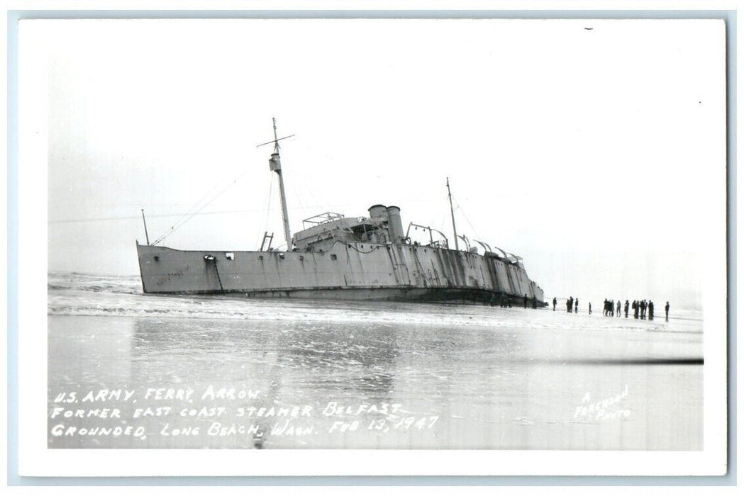 c1947 US Army Ferry Arrow Steamer Belfast Ferguson RPPC Photo Unposted Postcard