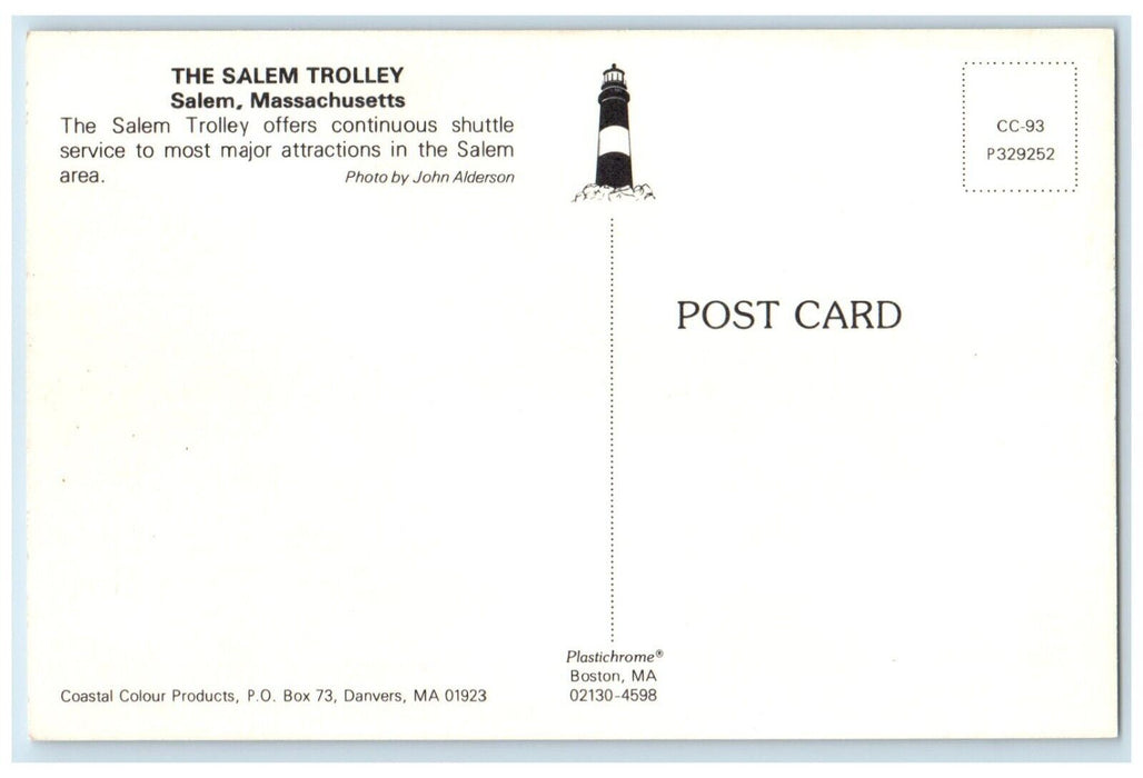 c1960 Salem Trolley Shuttle Service Attractions Salem Massachusetts MA Postcard