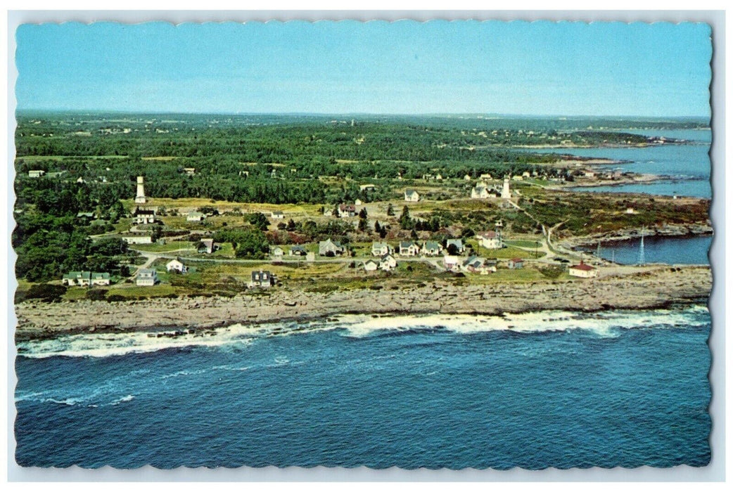 c1960 Two Lights State Park Shoreline Rocky Ocean Cape Elizabeth Maine Postcard