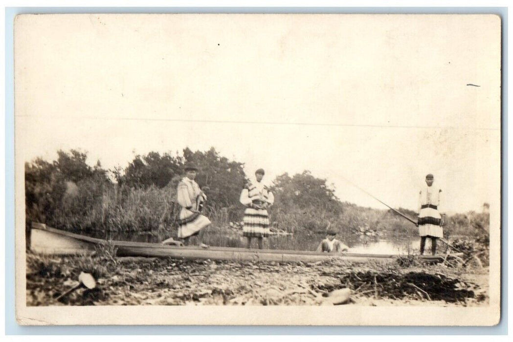 c1910's Seminole Native American Indians View Florida FL RPPC Photo Postcard