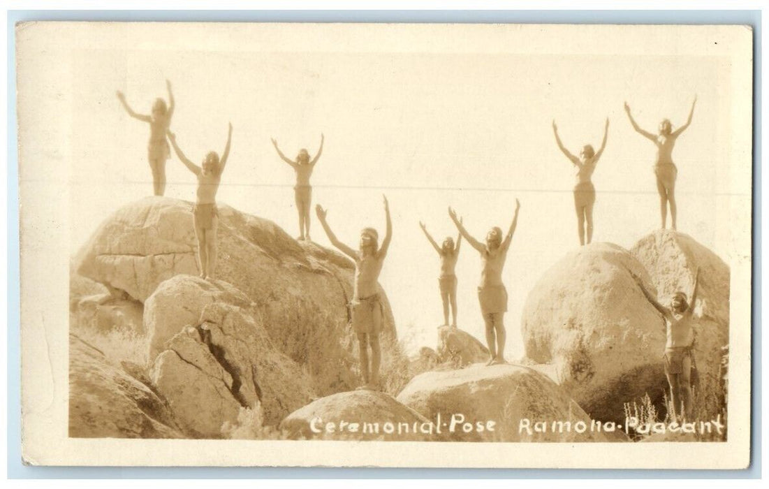 c1920s Native American Indian Ceremonial Pose Ramona Pageant RPPC Photo Postcard