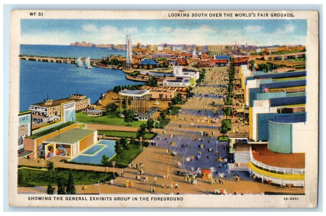 1933 Looking South Over The World's Fair Grounds General Exhibit Group Postcard