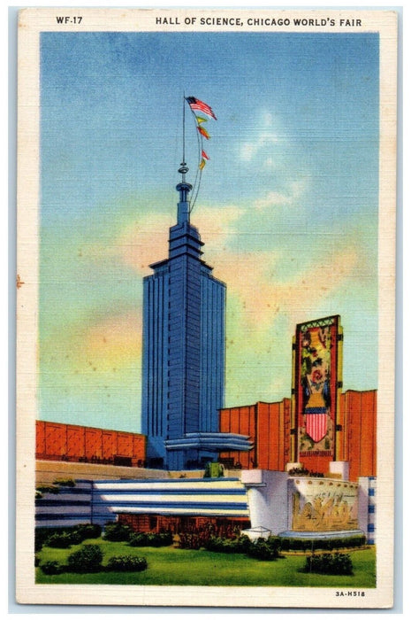 1933 View OF Hall Of Science Chicago World's Fair Chicago IL Vintage Postcard