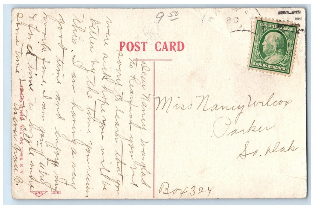 c1910's Methodist Church Scene Street Sheldon Iowa IA Posted Antique Postcard