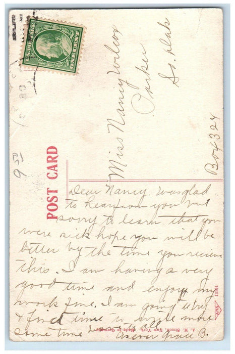 c1910's Methodist Church Scene Street Sheldon Iowa IA Posted Antique Postcard