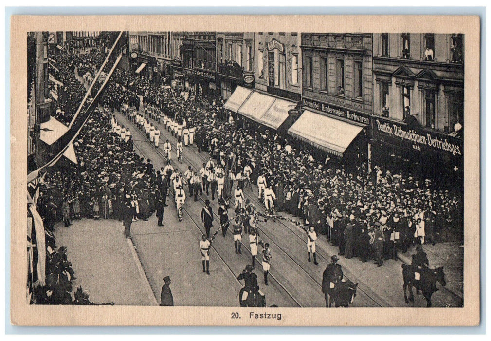 c1920's Parade of YMCA Catholic Youth Germany Flower Arch Antique Postcard