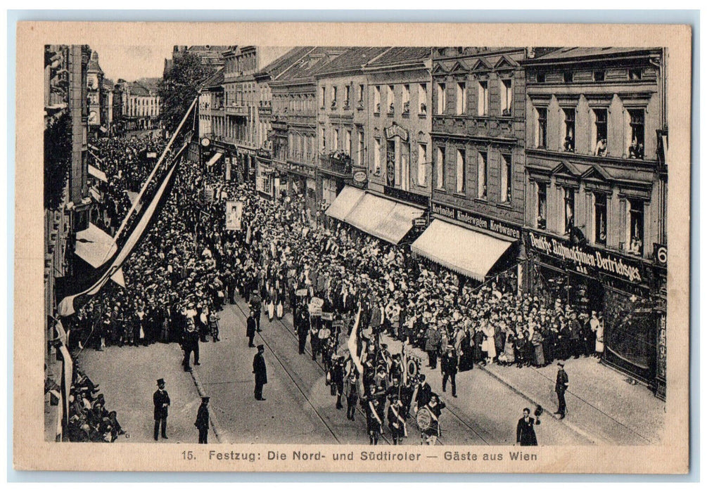 1921 Tyrolean Guests from Vienna Parade of YMCA Catholic Youth Germany Postcard