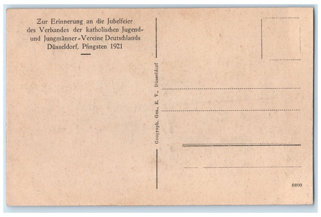 1921 Marian Column In Front of Which the Procession Broke Up Germany Postcard