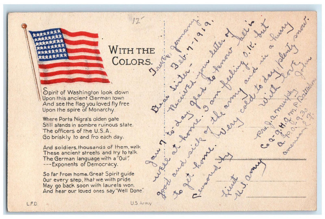 1919 Advance General Headquarters Government Building Treves Germany Postcard