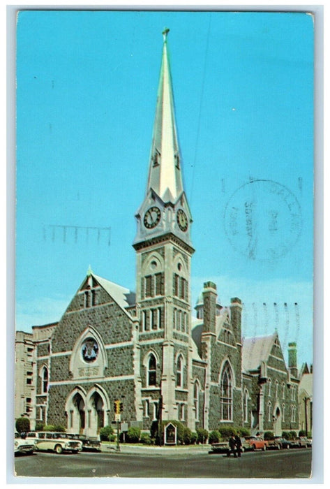 1964 First Methodist Church Cars Street View Dallas Texas TX Vintage Postcard