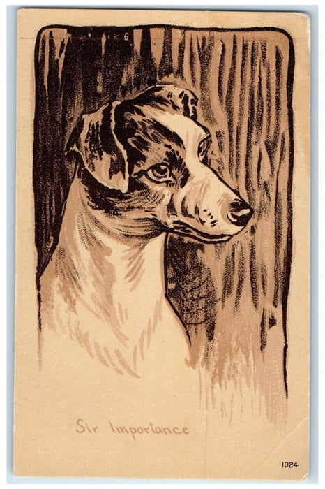 c1910's Terrier Dog Sir Importance Animals Unposted Antique Postcard