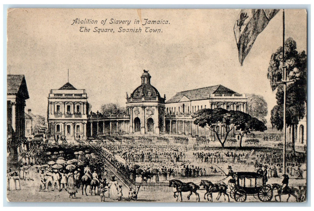 c1910 Abolition of Slavery in Jamaica The Square Spanish Town Postcard
