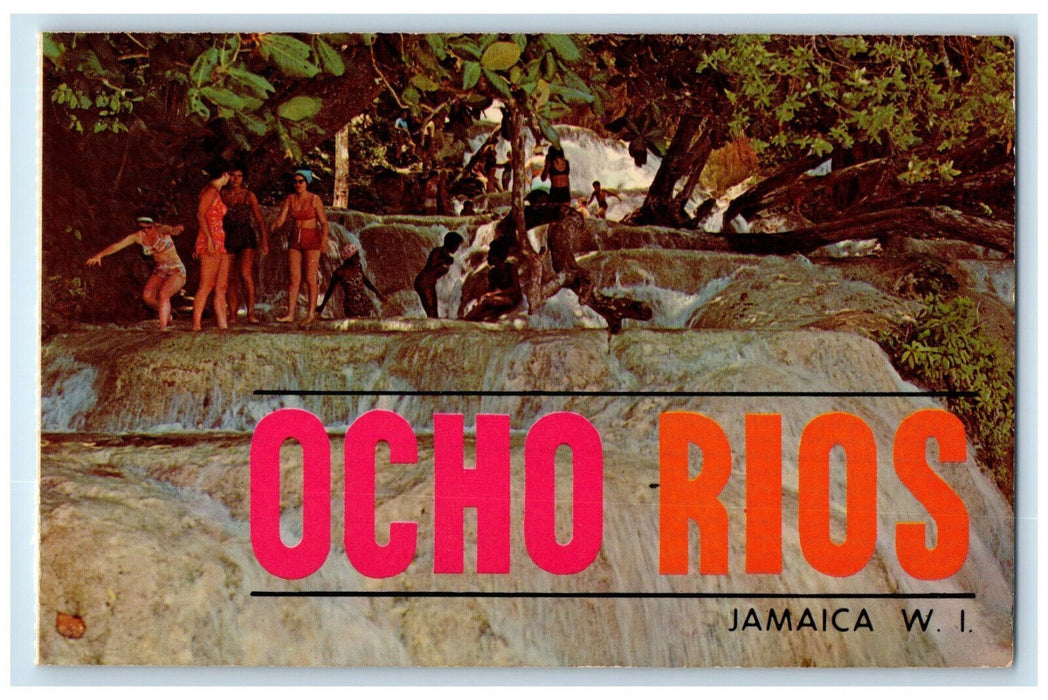 c1950's Dunns River Falls Ocho Rios Jamaica West Indies Vintage Postcard