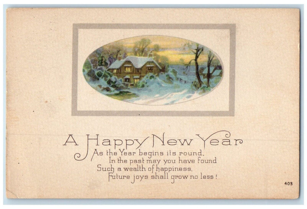 1924 New Year Message House Winter Badger Minnesota MN Vintage Posted Postcard