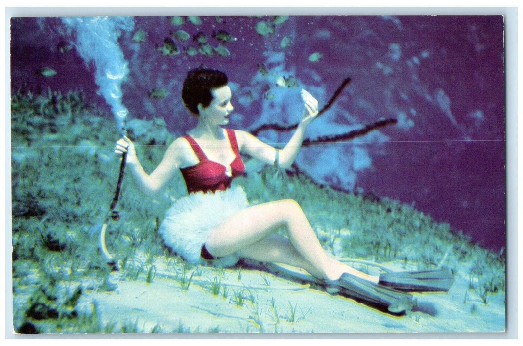 1960 Weeki Wachee Spring Mermaids West Coast Underwater Theater Florida Postcard