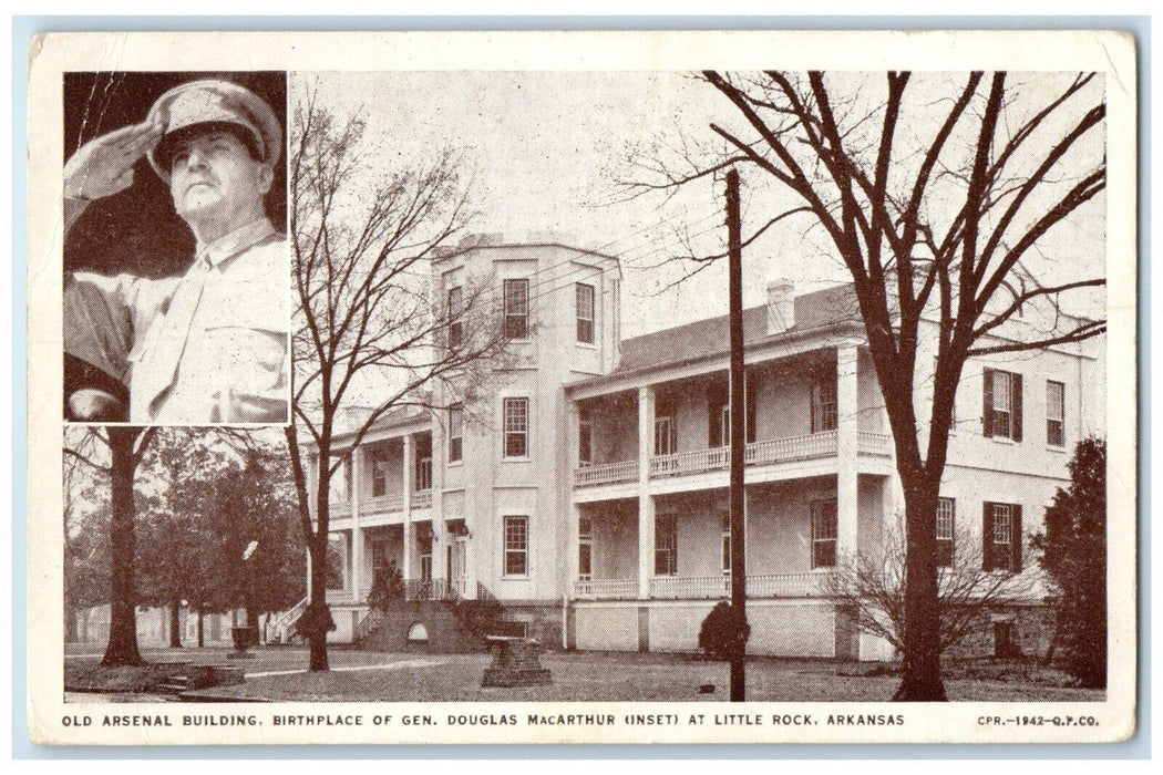 c1910 Arsenal Building Birthplace Gen Douglas MacArthur Little Rock AR Postcard