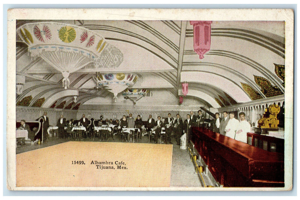 c1950's Musicians Alhambra Cafe Tijuana Mexico Vintage Unposted Postcard